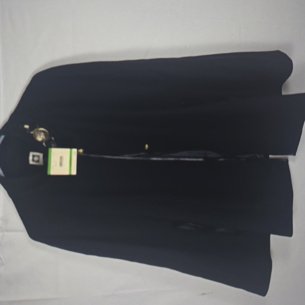 Anne Klein Cape Poncho XL Black with Lion Buckle Gold Hardware